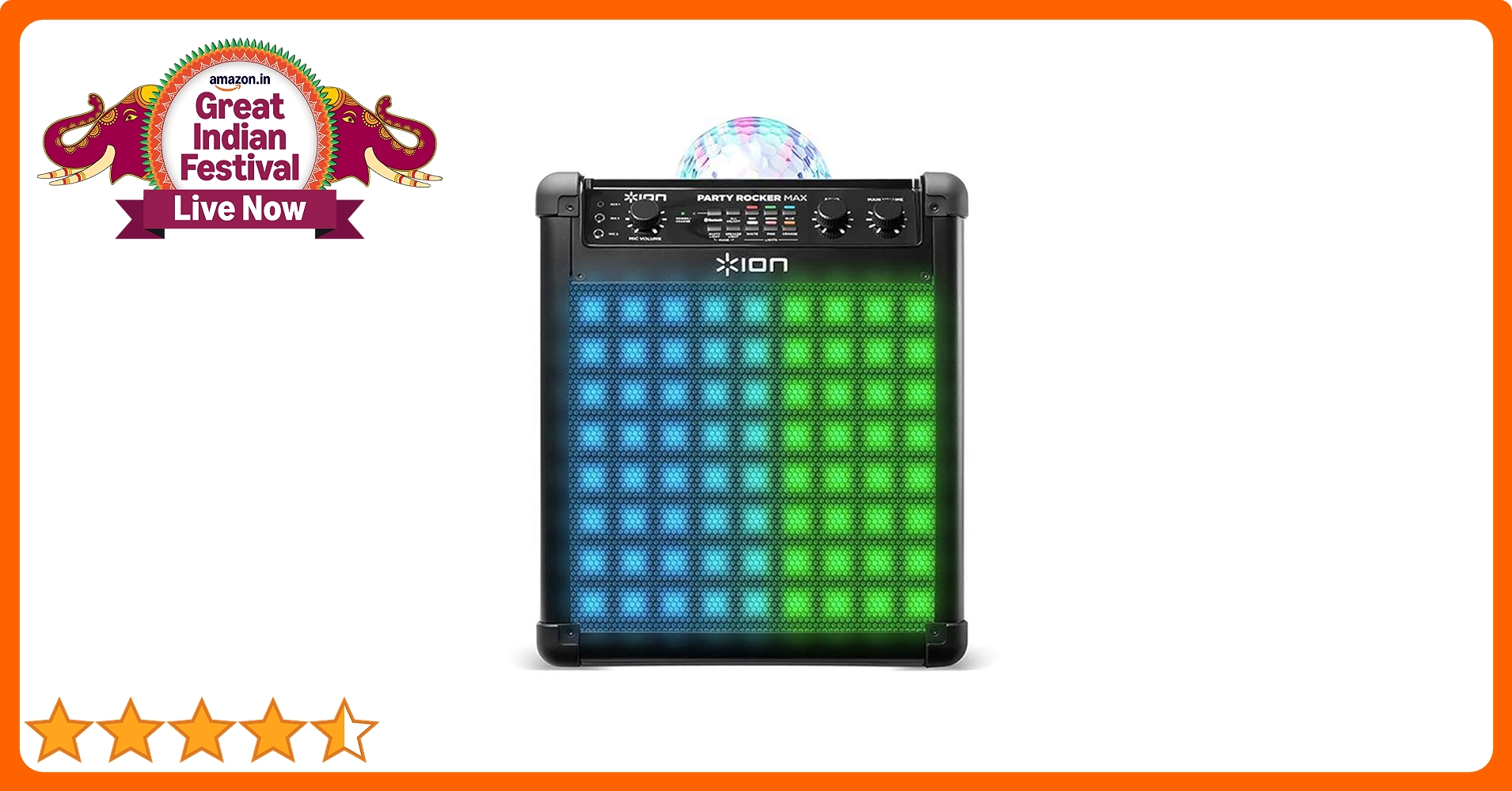 ION Audio Party Rocker Plus Portable Bluetooth Speaker